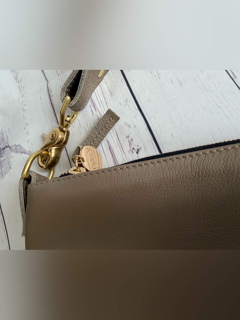 EUC - Clare V. Moyen Messenger Bag - Taupe - Picture 3 of 5